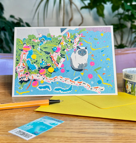 Christmas Cat Folding Card